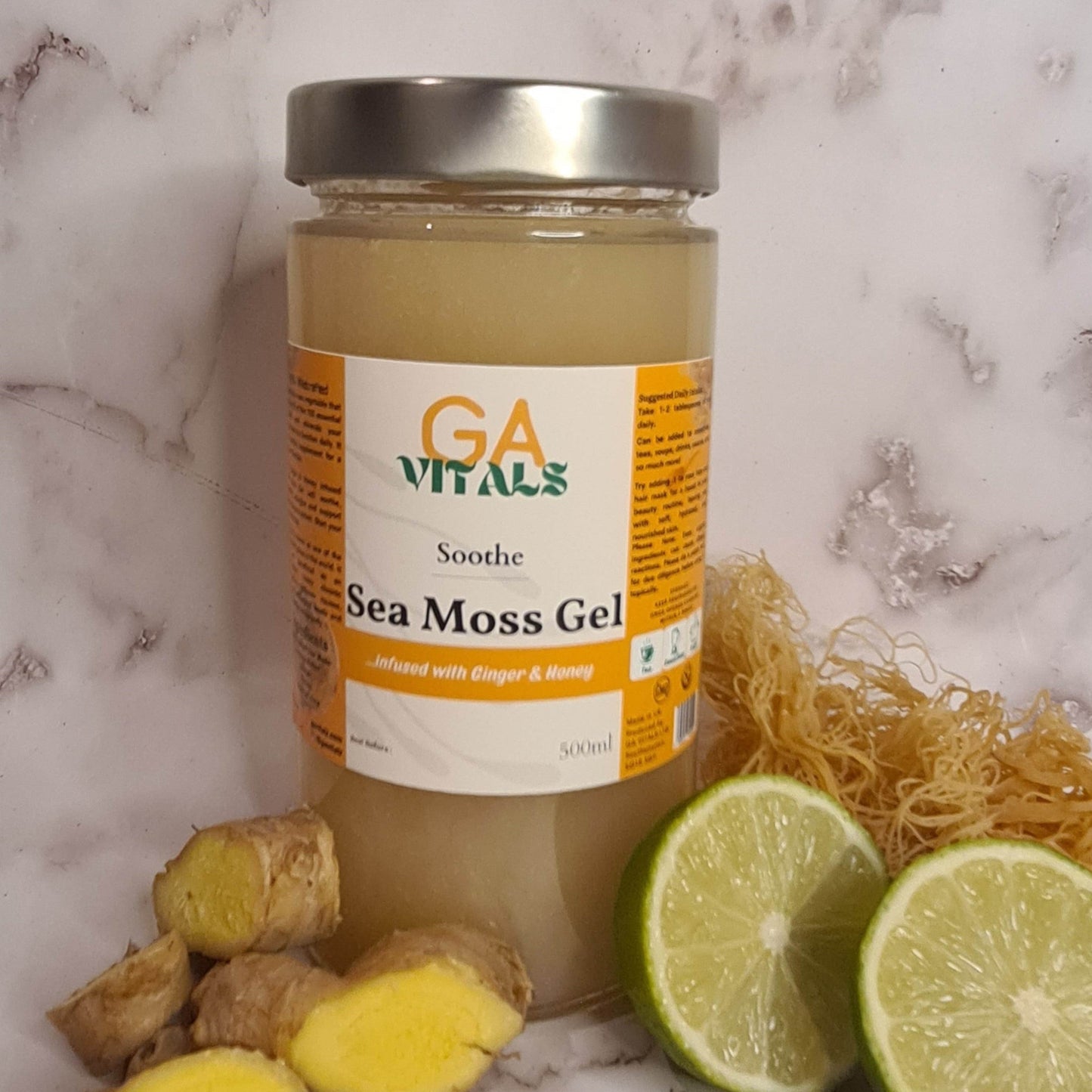 GA VITALS - Ginger & Honey infused Sea Moss Gels. Shop our high quality Vital Power and Infusion products! Subscribe & Save up to 15% | Free Delivery on all Orders OVER £40.