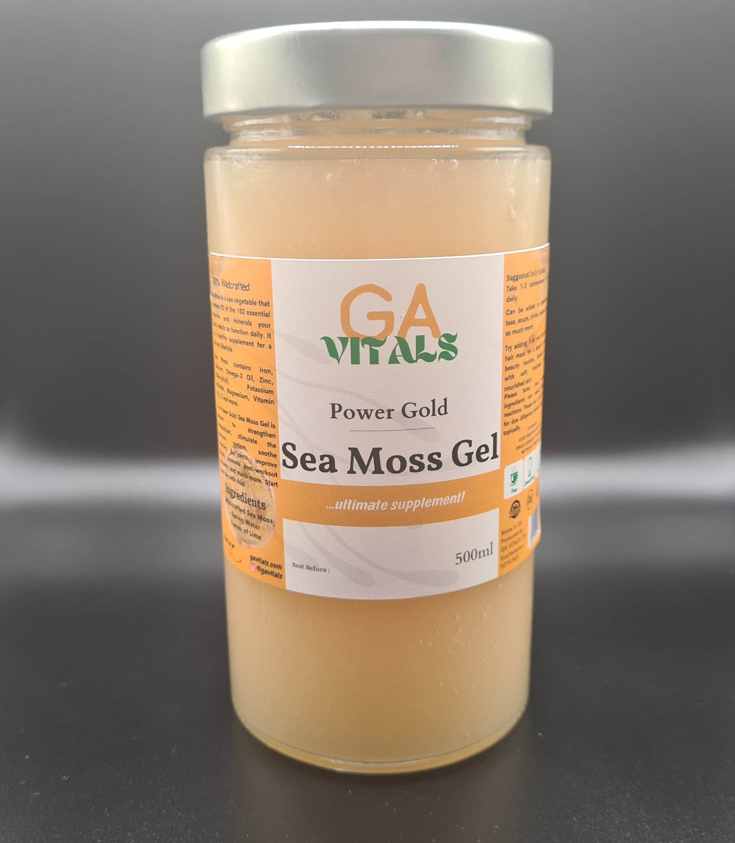 GA VITALS - Power Gold Sea Moss Gels. Shop our high quality Vital Power and Infusion products! Subscribe & Save up to 15% | Free Delivery on all Orders OVER £40.