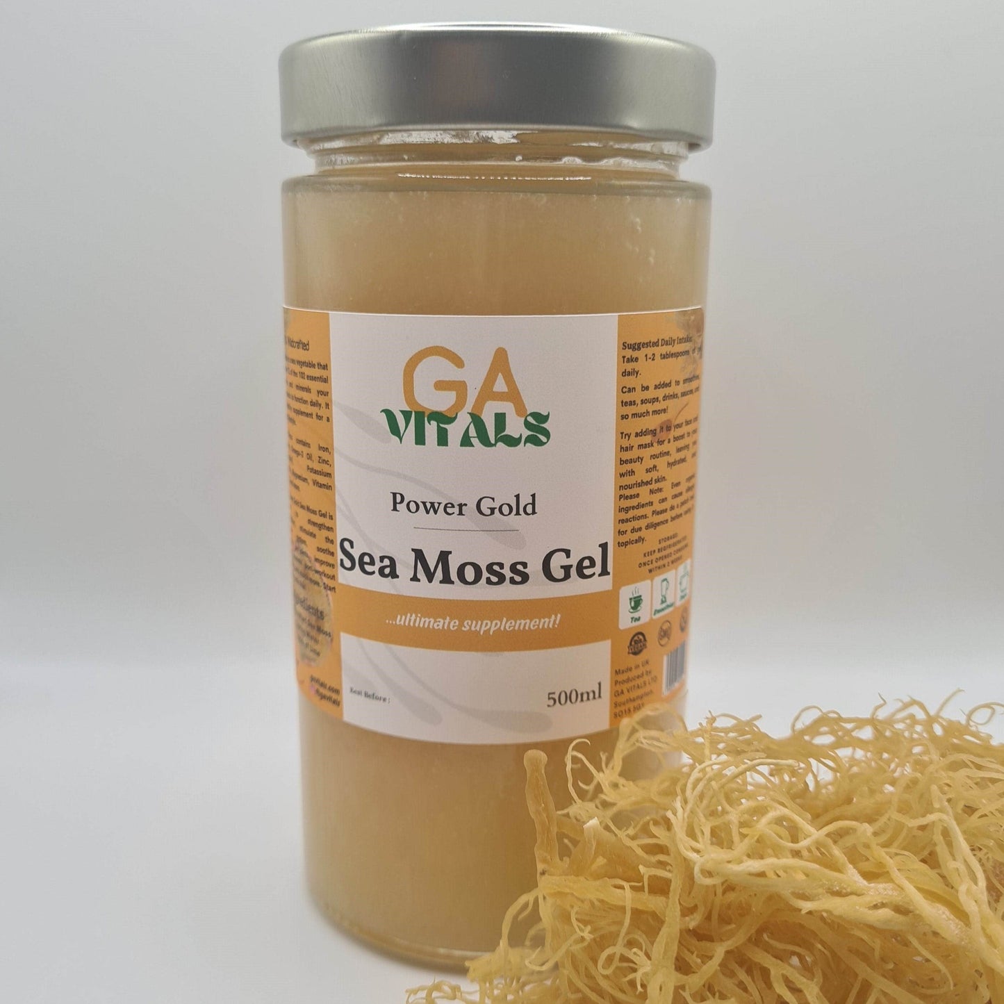 GA VITALS - Power Gold Sea Moss Gels. Shop our high quality Vital Power and Infusion products! Subscribe & Save up to 15% | Free Delivery on all Orders OVER £40.